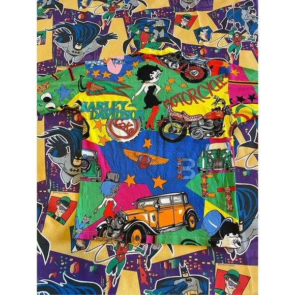 Versace x Betty size Medium Tshirt tee boop coke cola Harley Davidson vintage Be - Picture 7 of 7